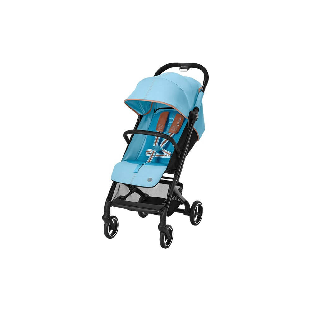 Детская коляска Cybex Beezy Beach Blue с дождевиком и бампером, цвет голубой - фото 1