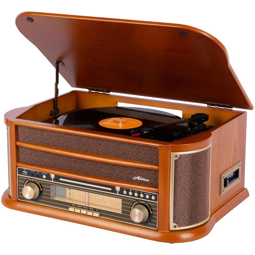 Проигрыватель виниловых пластинок Alive Audio Oldtimer Wood AA-OLD-01-WD