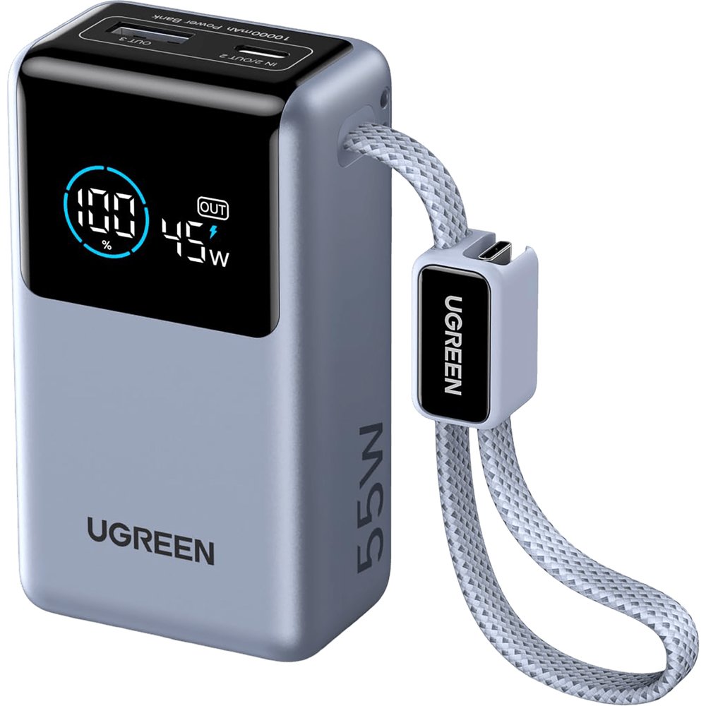 Внешний аккумулятор Ugreen PB727 10000 мАч серый космос