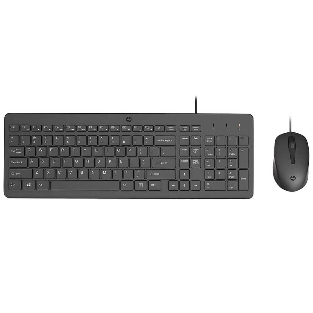 Комплект клавиатуры и мыши HP 150 Wired, Black (240J7AA), цвет чёрный