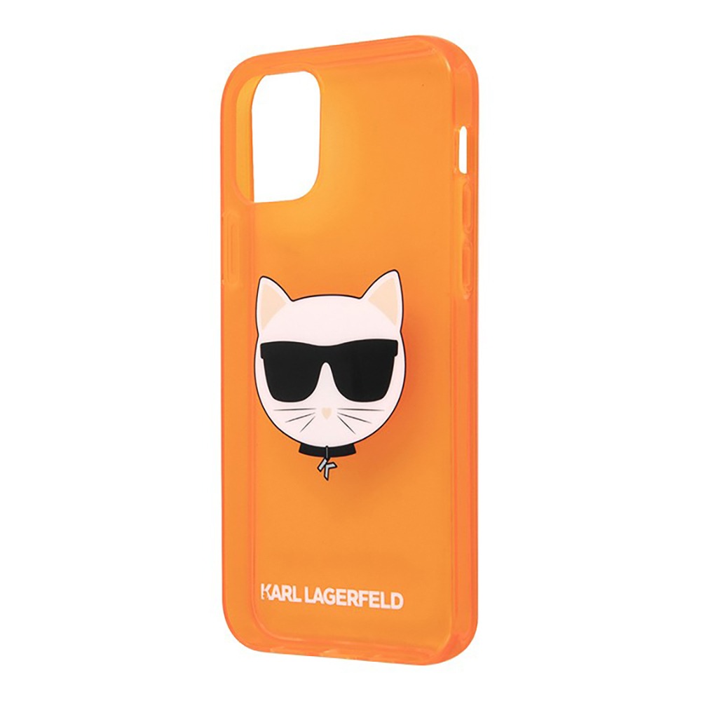 Чехол Karl Lagerfeld Fluo Case Choupette Head для iPhone 13 Pro, оранжевый
