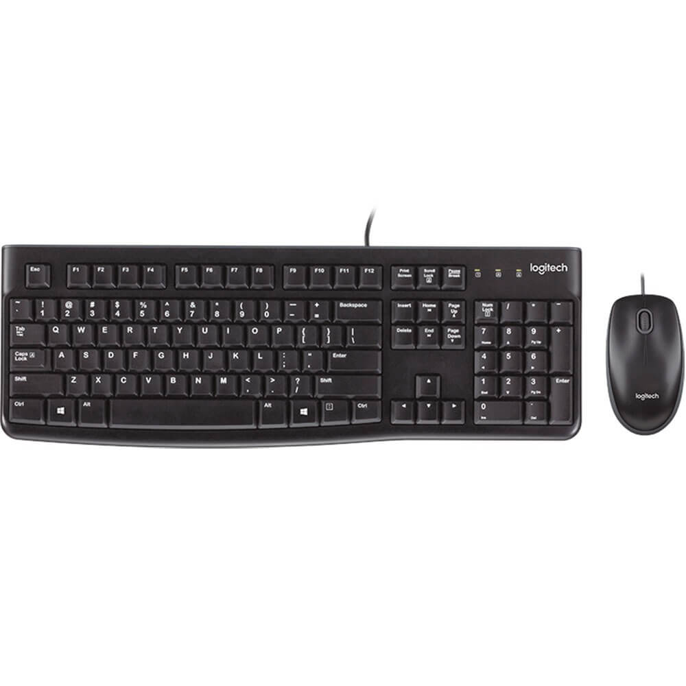 Комплект клавиатуры и мыши Logitech Desktop MK120, Black (920-002561), цвет черный