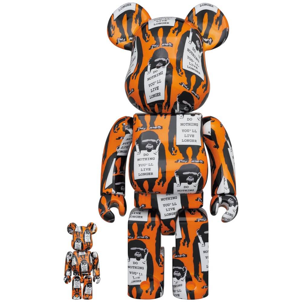 Фигура Bearbrick Medicom Toy Monkey Sign Banksy x Brandalised 400% and 100%