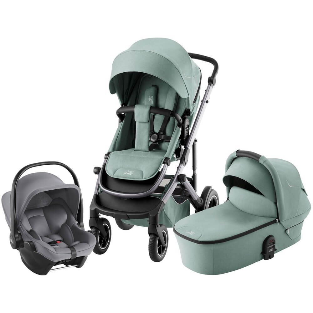 Набор детская коляска Britax Roemer Smile 5Z Jade Green автокресло Baby-Safe Core Frost Grey 124390₽