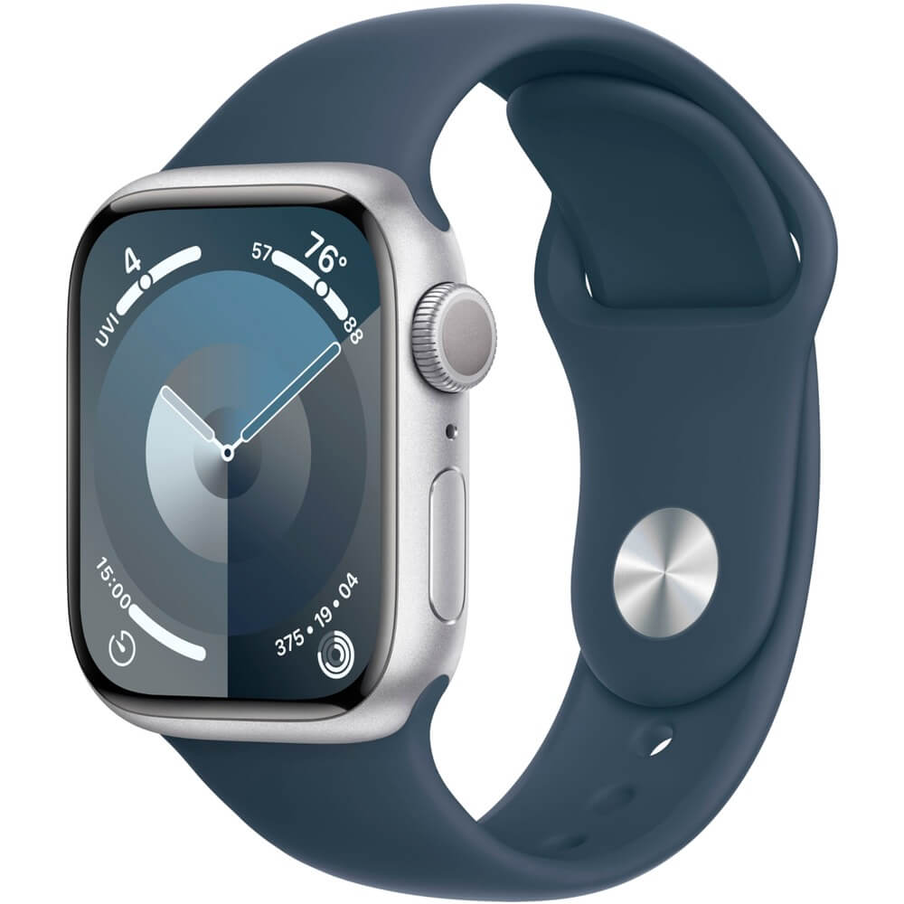 Смарт-часы Apple Watch Series 9 41 мм серебристый M/L, спортивный ремешок