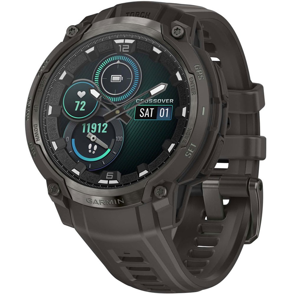 Смарт-часы Garmin Instinct Crossover AMOLED 46.6 мм, чёрный (010-03398-00)