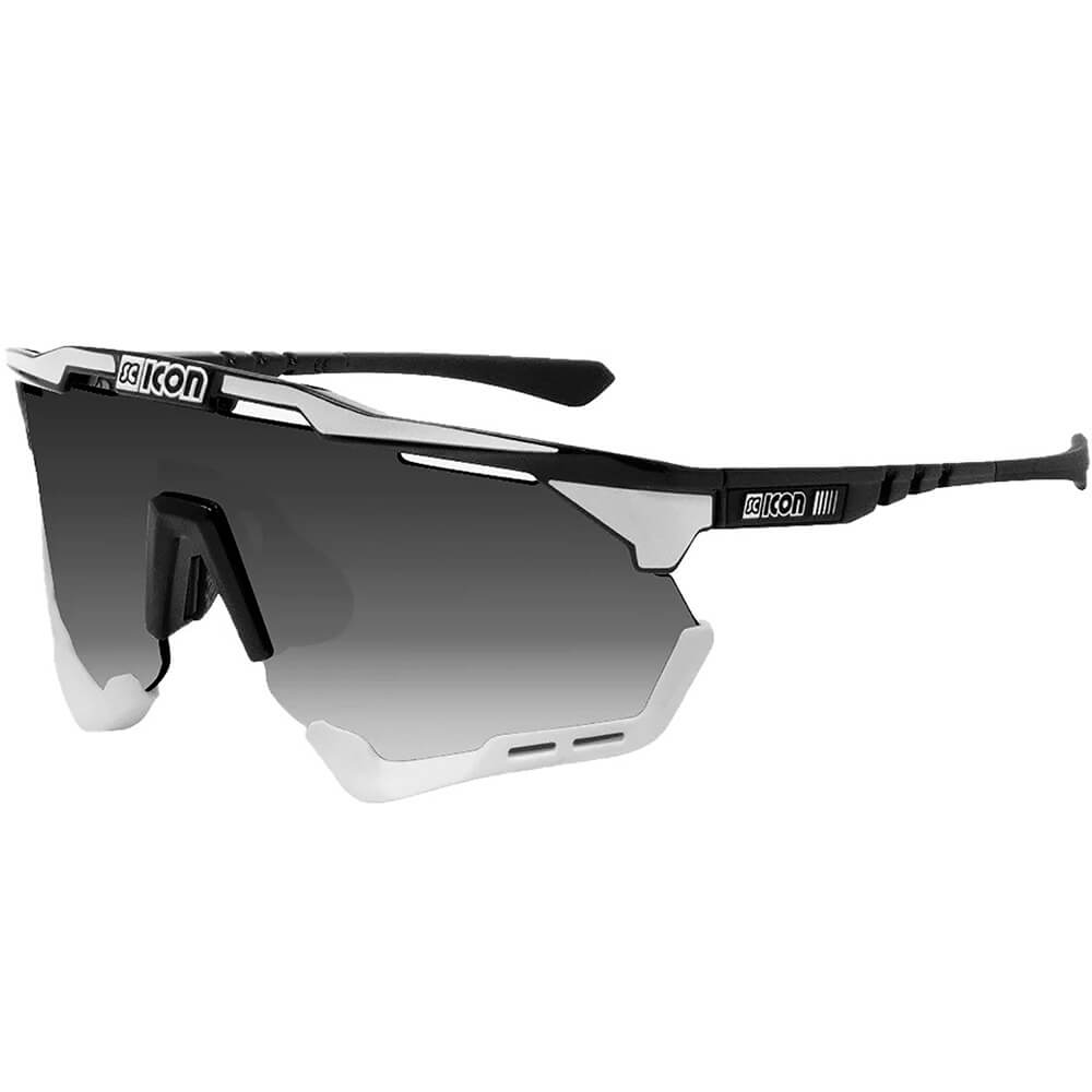 Спортивные очки Scicon Aeroshade XL Black Gloss White Bolt/Multimirror Silver