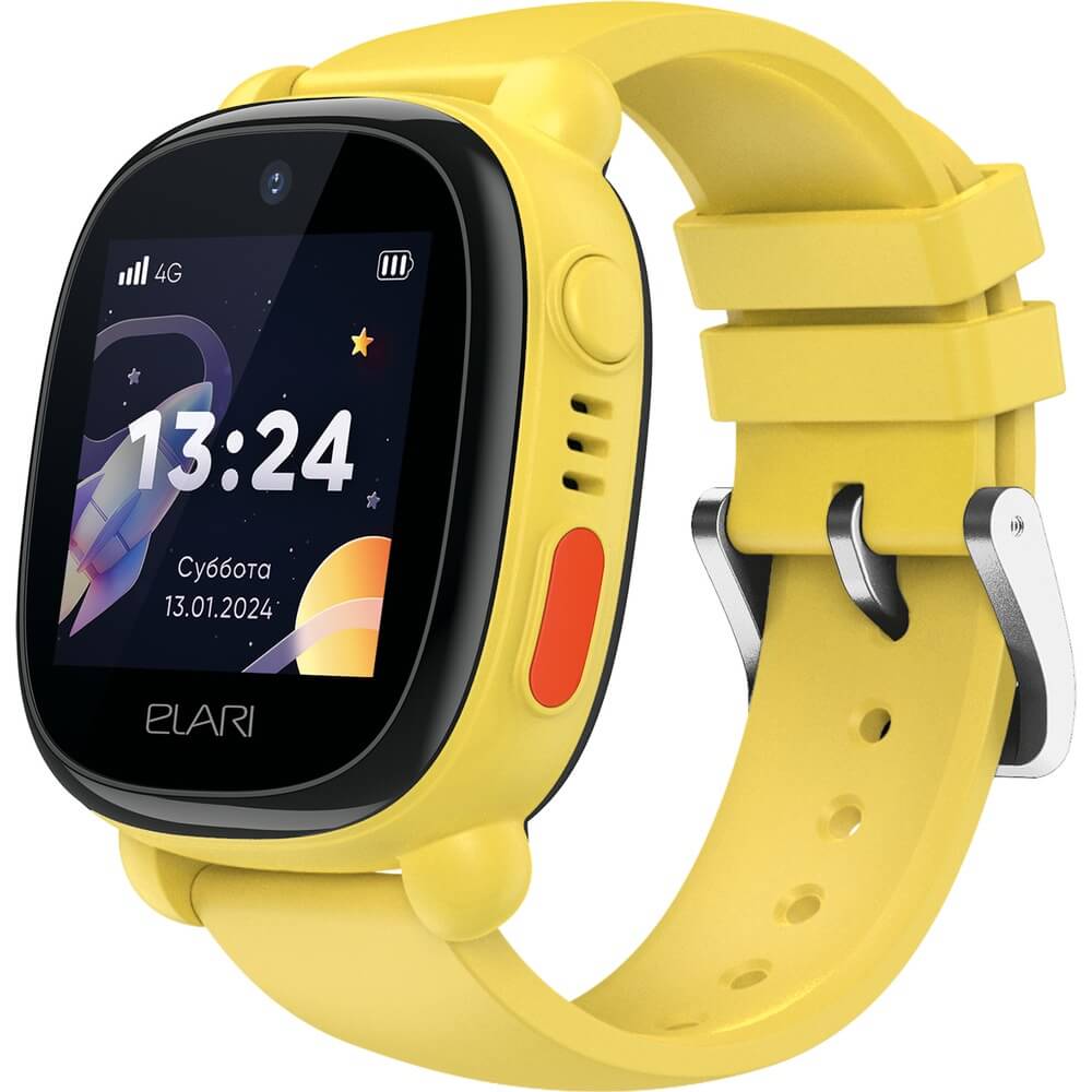 Детские смарт-часы Elari KidPhone 4G Lite жёлтый - фото 1