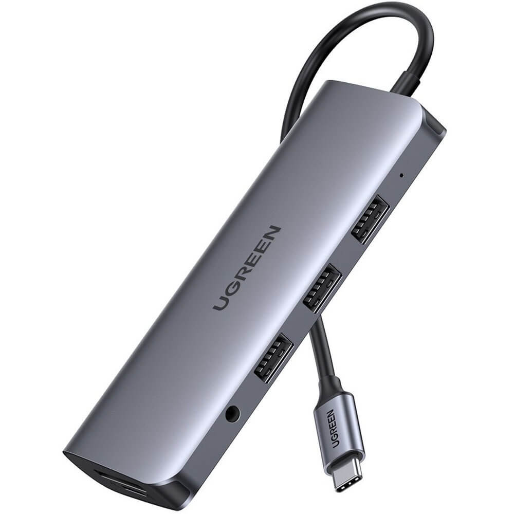 USB разветвитель Ugreen Hub 10 In 1 USB-C, серый (80133)
