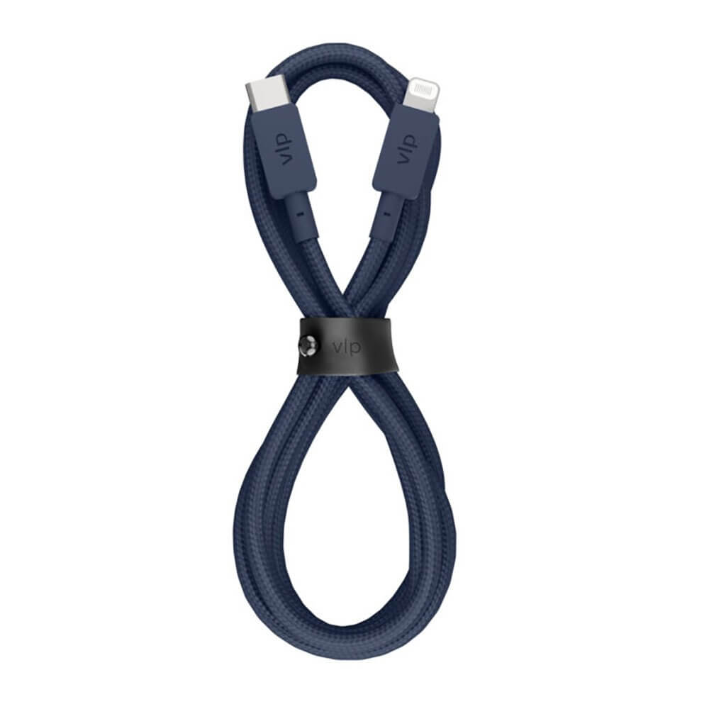 Кабель VLP Nylon Cable USB Type-C-Lightning 1.2 м, тёмно-синий