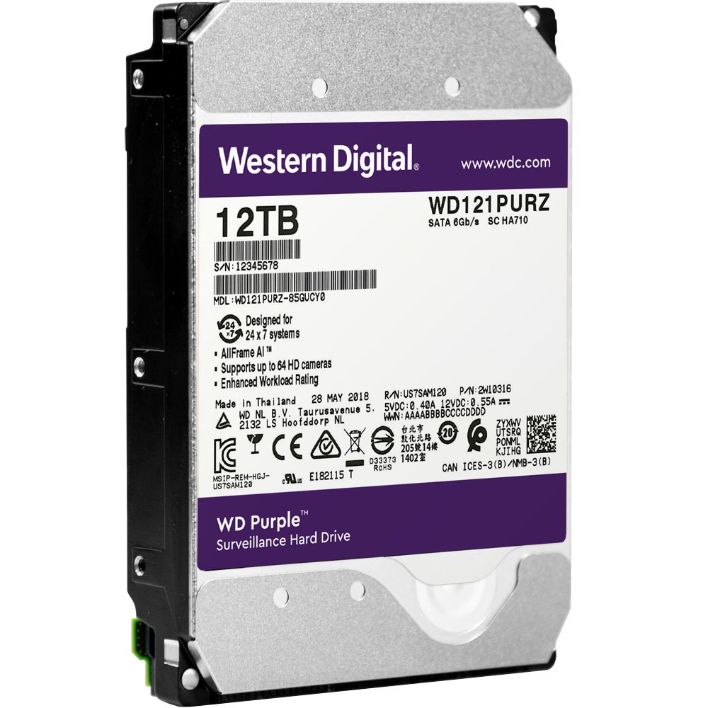 Жесткий диск Western Digital 12TB Purple (WD121PURZ)