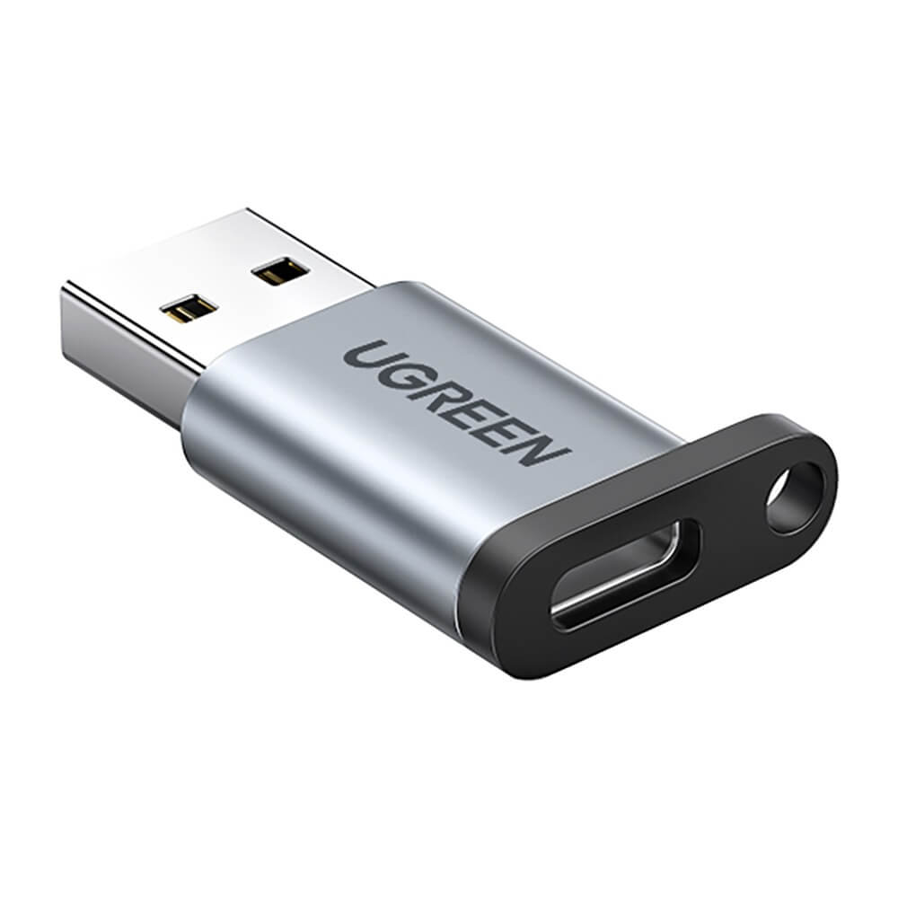 Переходник Ugreen USB-A 3.0-USB-C 3.1, серый