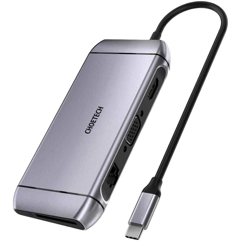 USB разветвитель Choetech Hub 9-в-1 (HUB-M15-GY-V2)