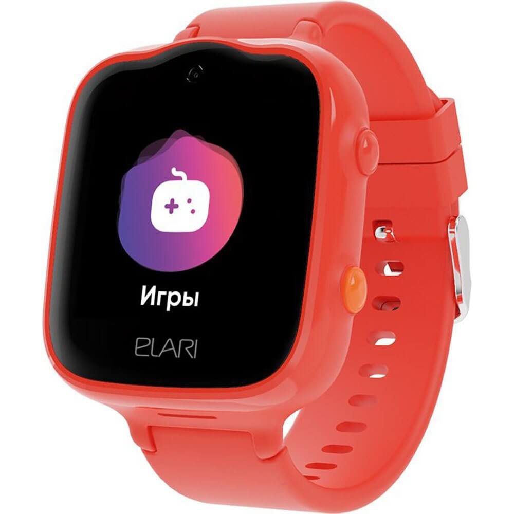Детские смарт-часы Elari KidPhone 4G Bubble, красный - фото 1