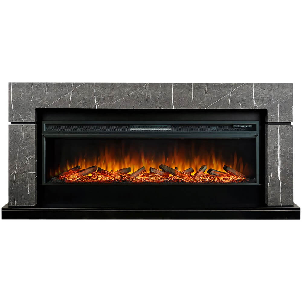 Камин Royal Flame Lindos 60 SFT (Серый мрамор) + Vision 60 LOG LED