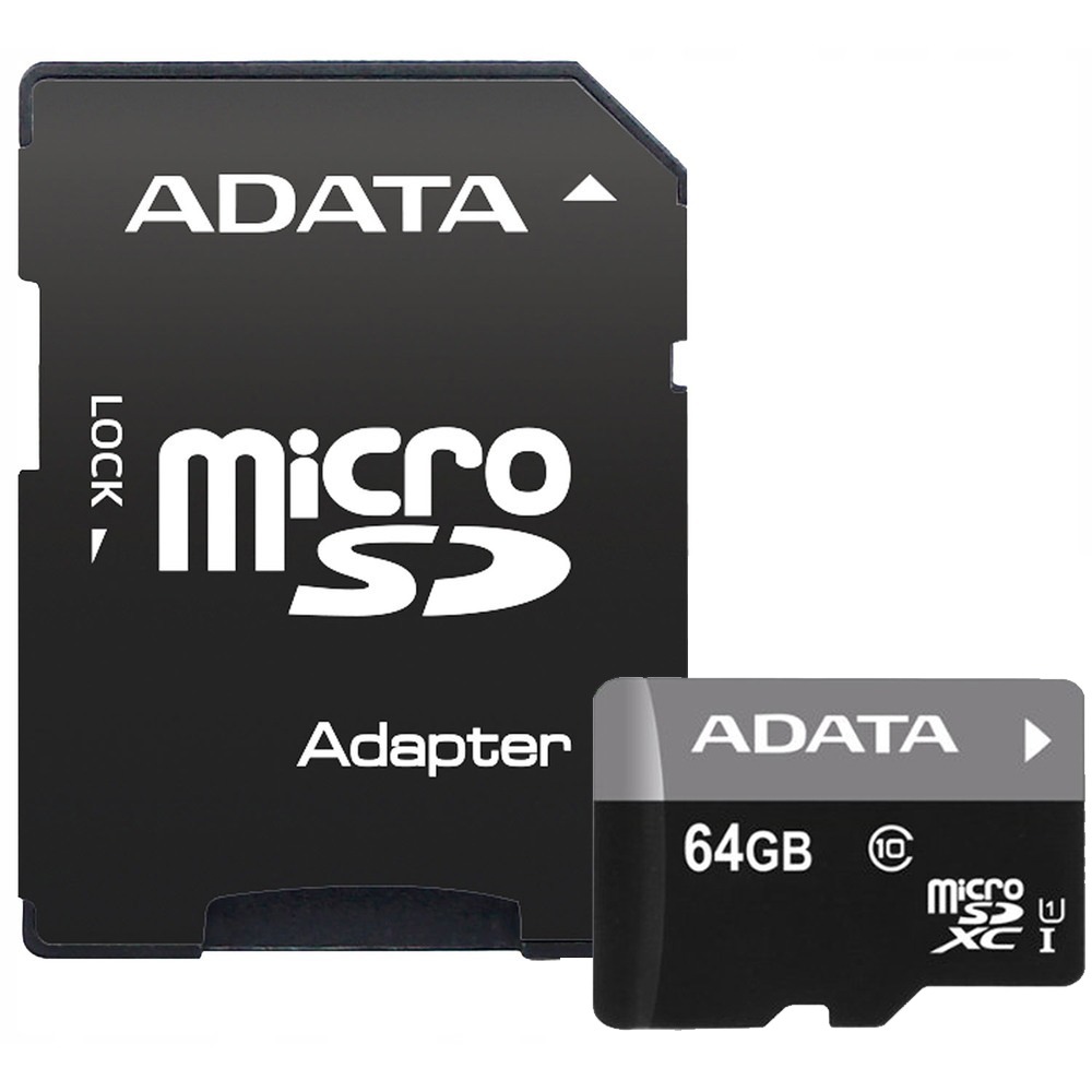 Карта памяти ADATA MicroSD 64GB Class 10 (AUSDX64GUICL10-RA1)