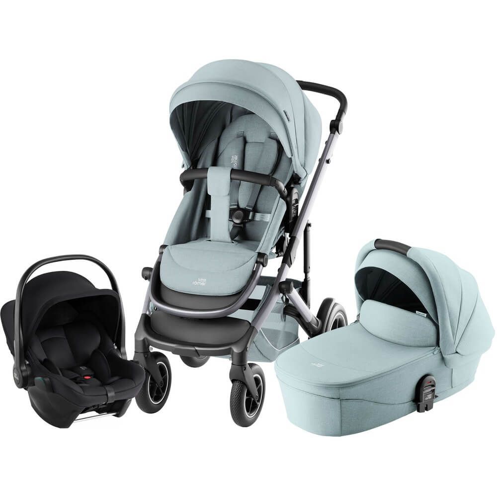 Набор детская коляска Britax Roemer Smile 5Z Harbor Blue + автокресло Baby-Safe Core Space Black