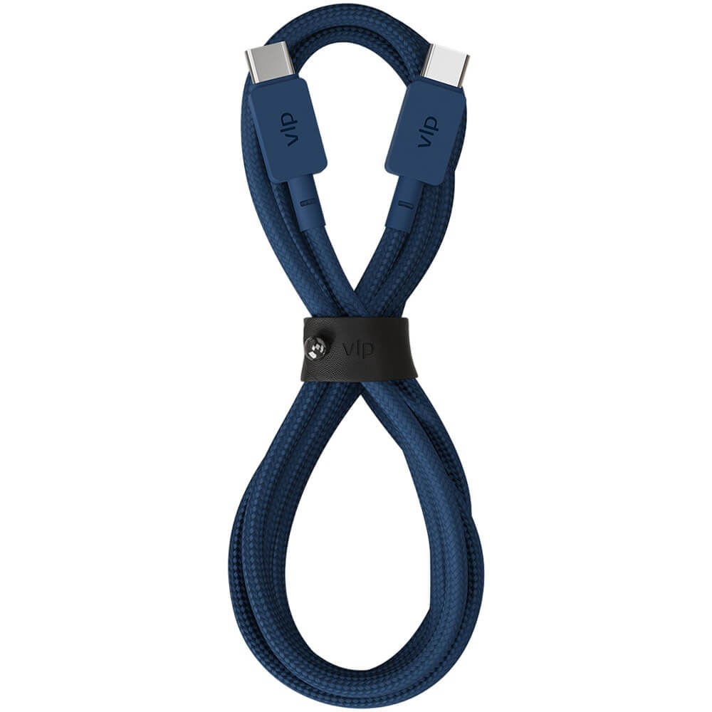 Кабель VLP Nylon Cable USB-C/USB-C 1.2 м тёмно-синий (1031023)