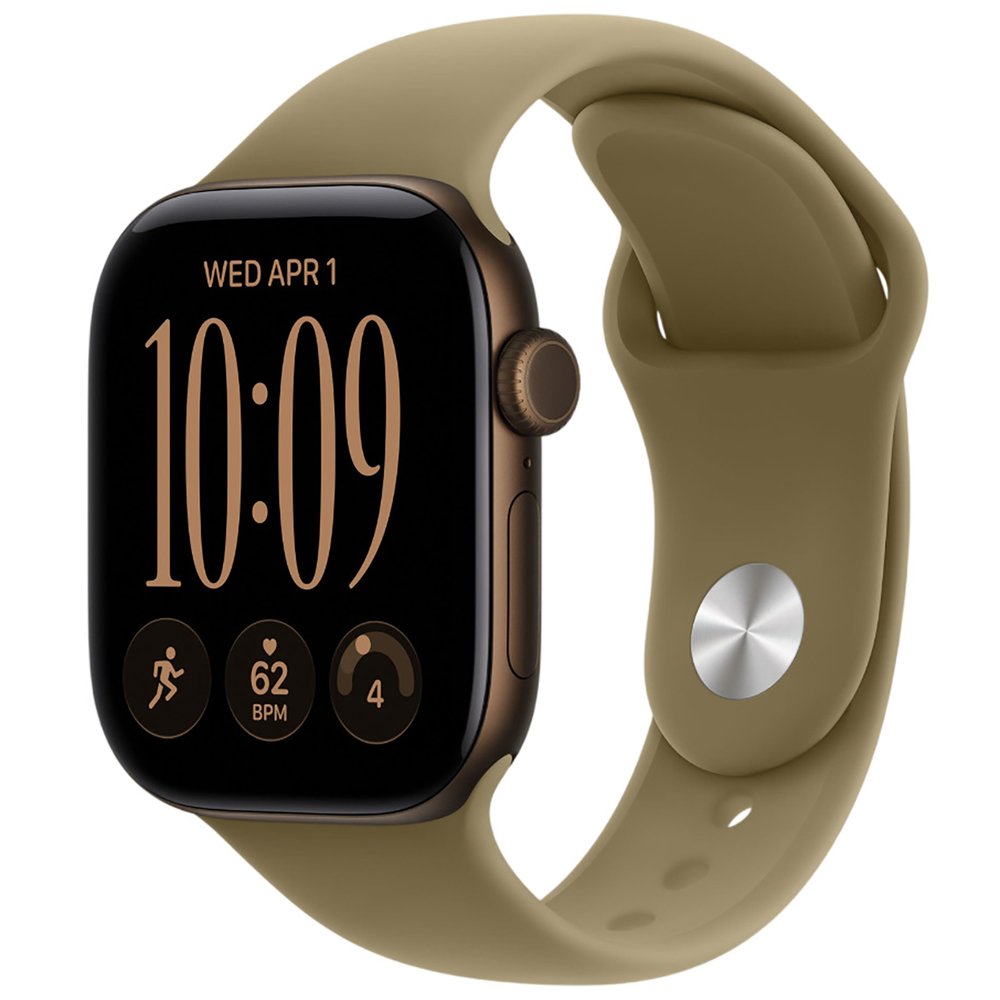 Смарт-часы Apple Watch Series 12 Aluminium 42 мм тёмно-бронзовый M/L, спортивный ремешок оливковый