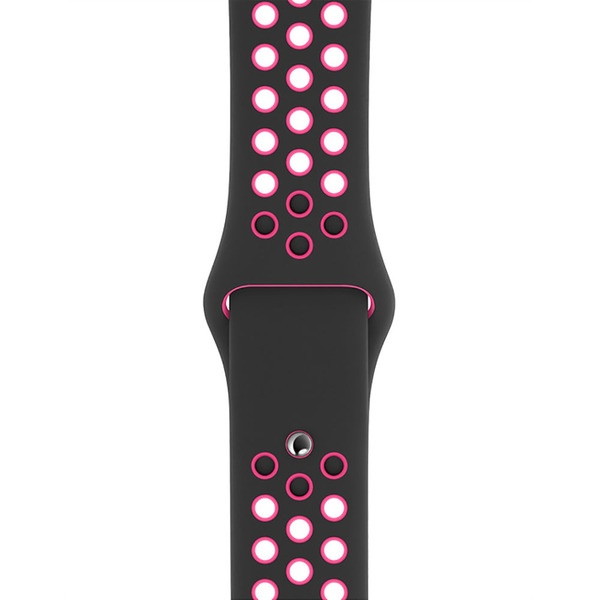 Ремешок для умных часов Apple Nike 40 мм, черный/розовый всплеск (MWU72ZM/A) Nike 40 мм, черный/розовый всплеск (MWU72ZM/A) - фото 1