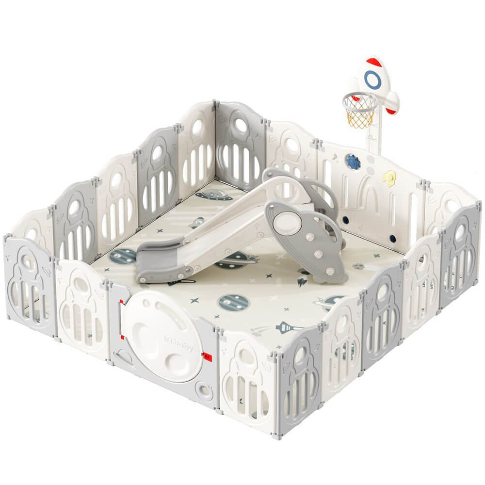 Детский манеж UNIX Kids Supreme Space 200x200 Grey PPSUSP16GRY