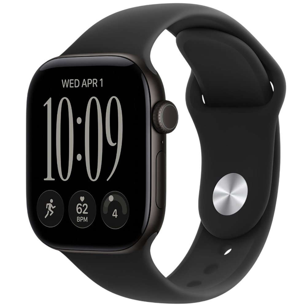 Смарт-часы Apple Watch Series 12 Aluminium 42 мм чёрный M/L, спортивный ремешок чёрный