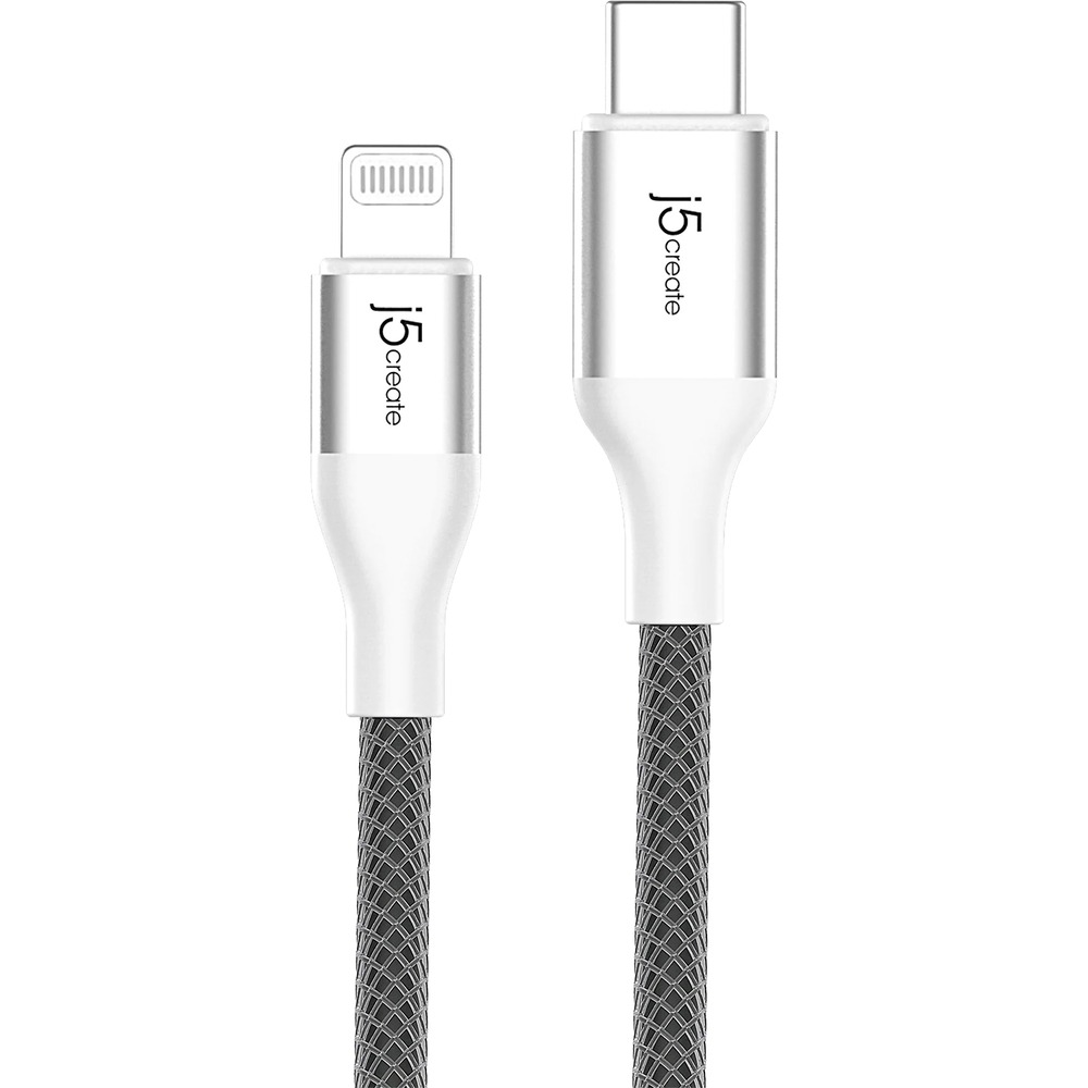 Кабель j5create JLC15W USB-C-Lightning 1.2 м, белый