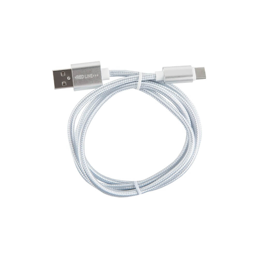 Кабель Red Line USB-USB Type-C 2.0, 1 м, серебристый - фото 1