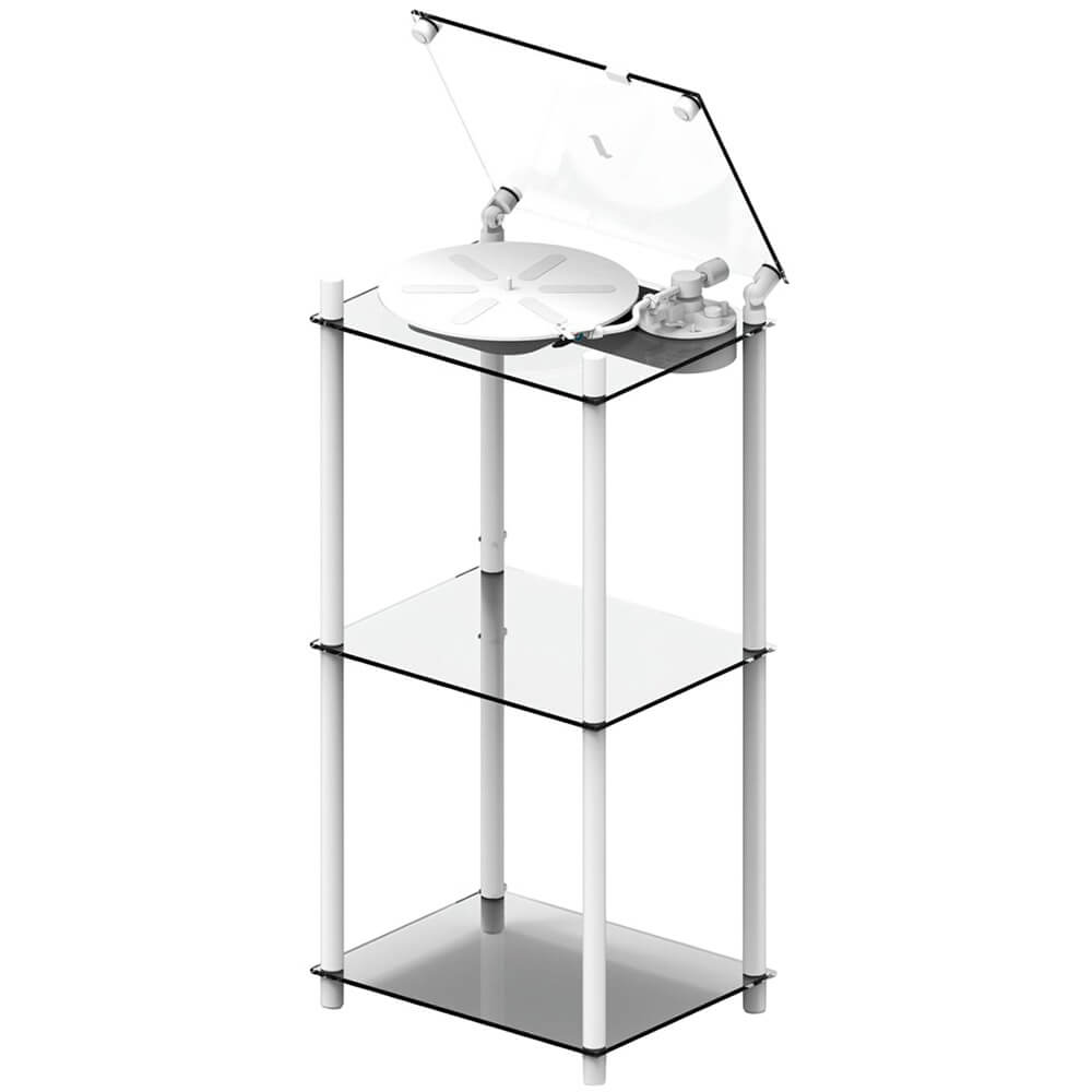 Подставка для виниловых пластинок и проигрывателя Transparent Turntable Stand White