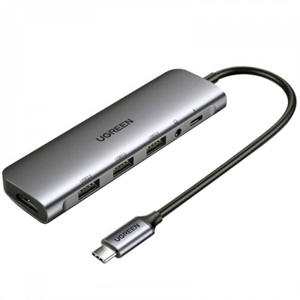 USB разветвитель Ugreen Hub 6 In 1 USB-C, серый (80132)