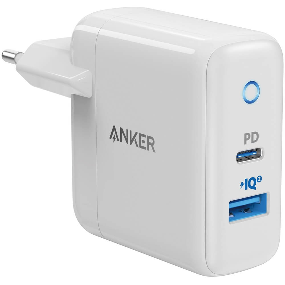 Зарядное устройство Anker PowerPort PD+2 A2636 (USB, USB Type-С), белый