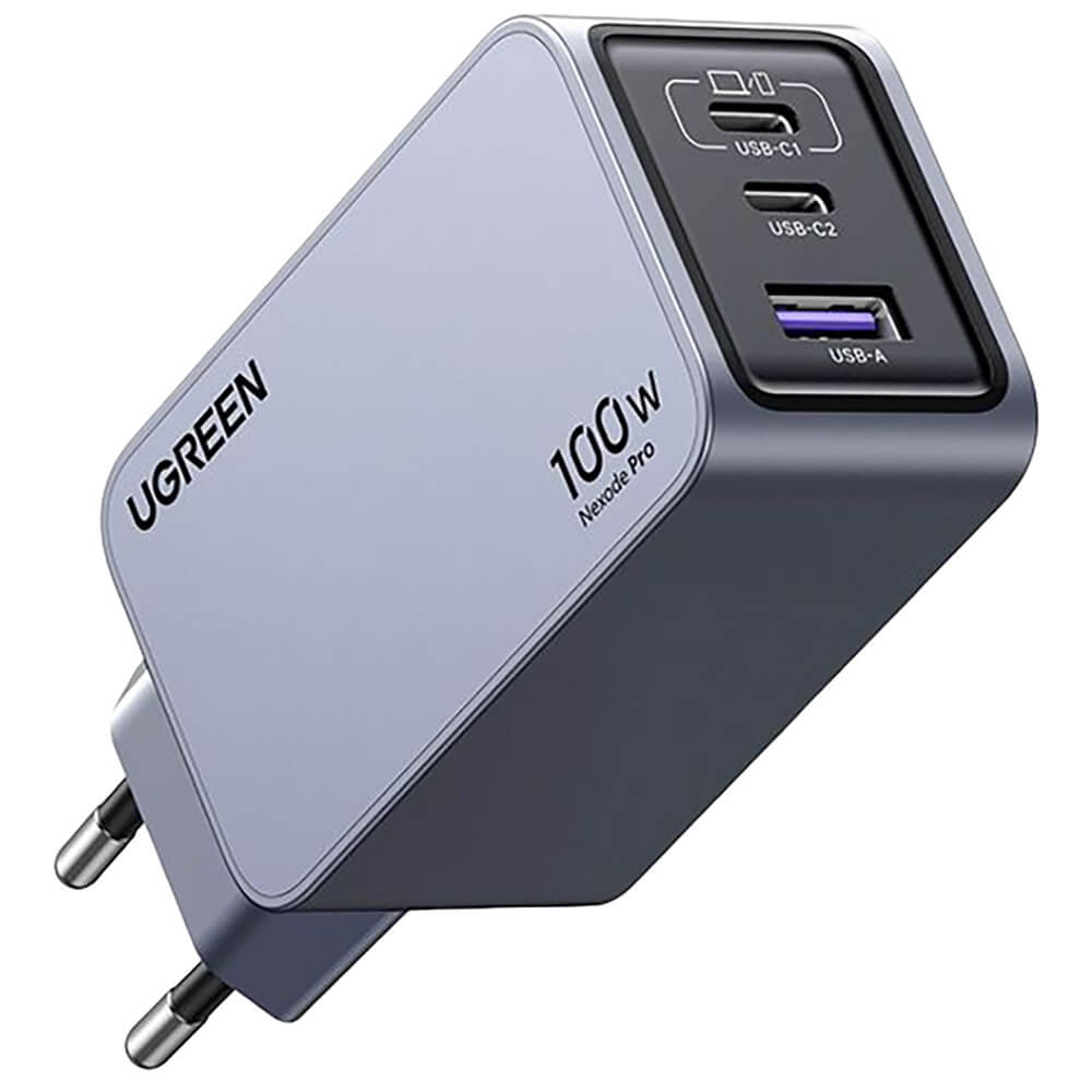 Зарядное устройство Ugreen X757 Nexode Pro GaN Tech Fast Charger (USB-A/2хUSB-C) серый