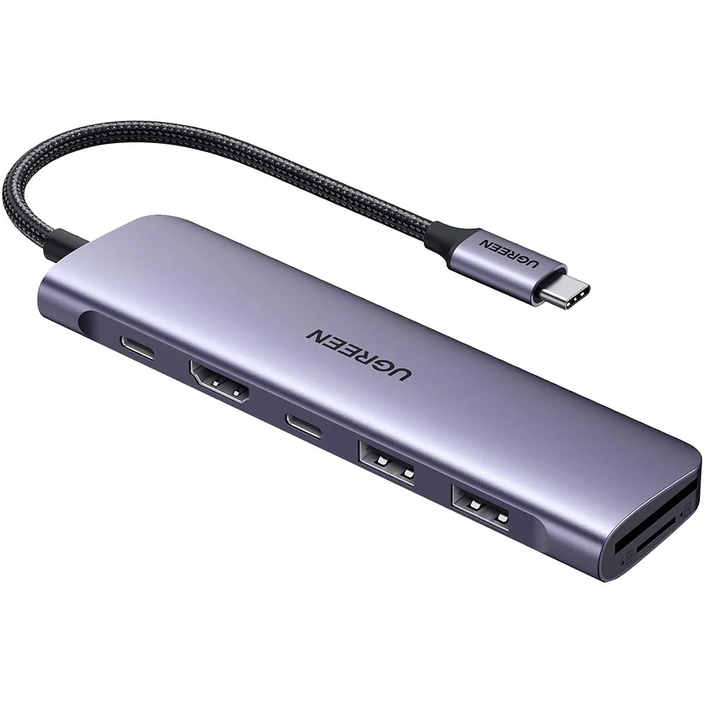 USB-разветвитель Ugreen CM195 7 в 1 серый (15214)