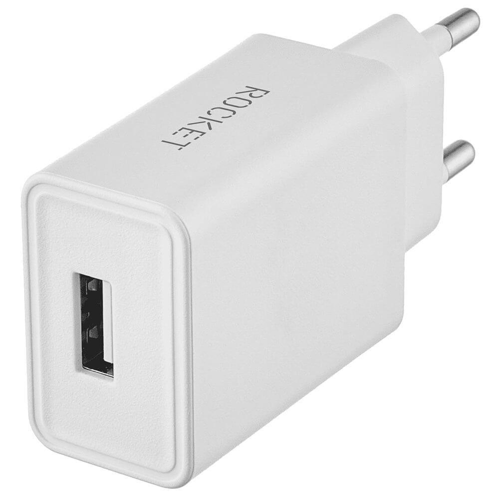 Зарядное устройство Rocket 10.5W Base Combo (USB) + кабель USB Type-С, белый