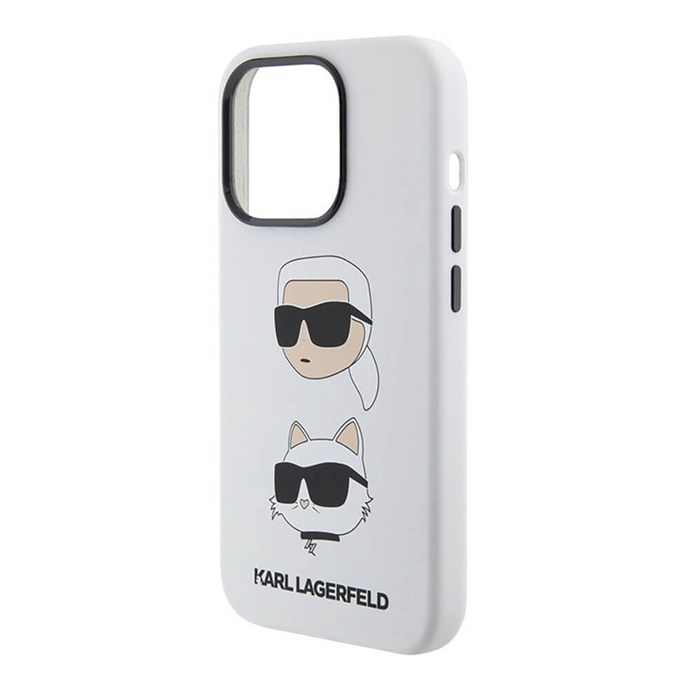Чехол Karl Lagerfeld для iPhone 15 Pro Max Choupette heads Hard белый