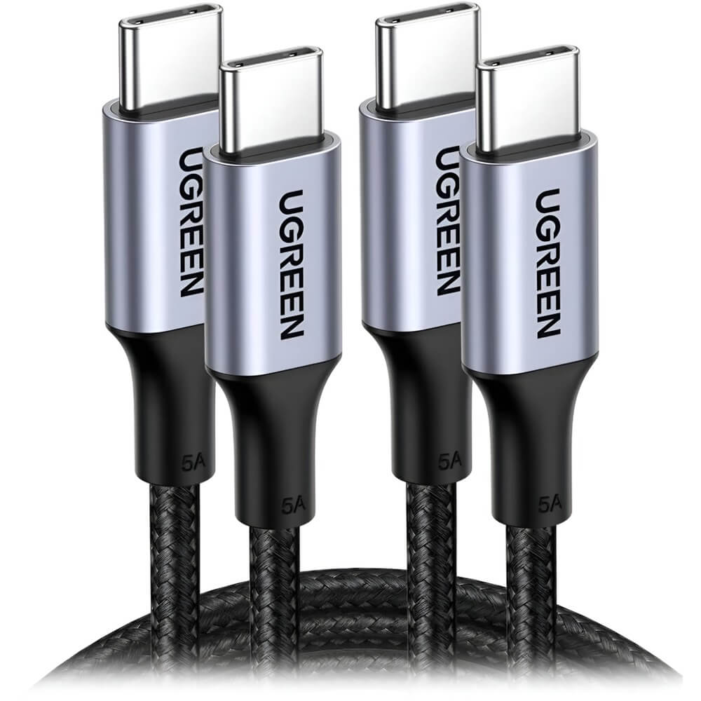 Кабель Ugreen US316 USB-C/USB-C 0.25 м серый (2 шт)