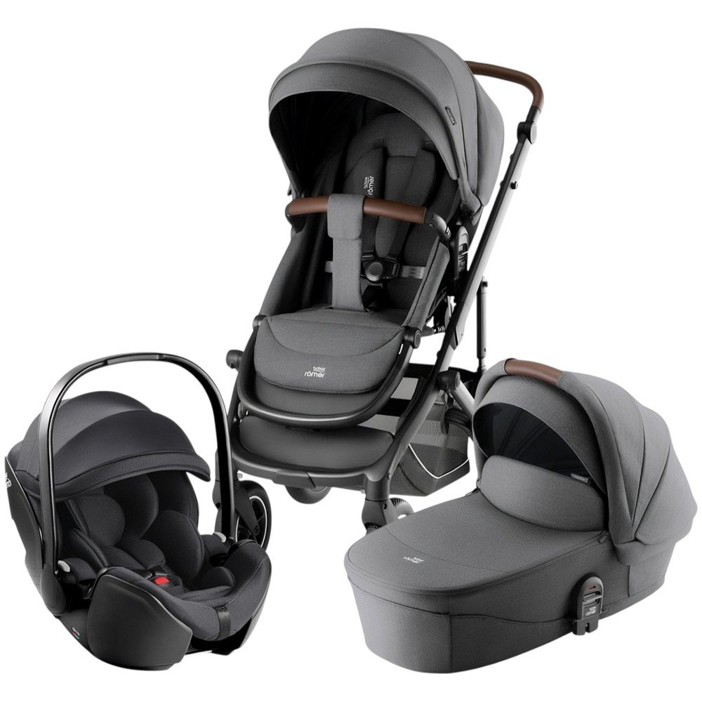 Набор детская коляска Britax Roemer Smile 5Z Style серый минерал + автокресло Baby-Safe Pro глубокий чёрный