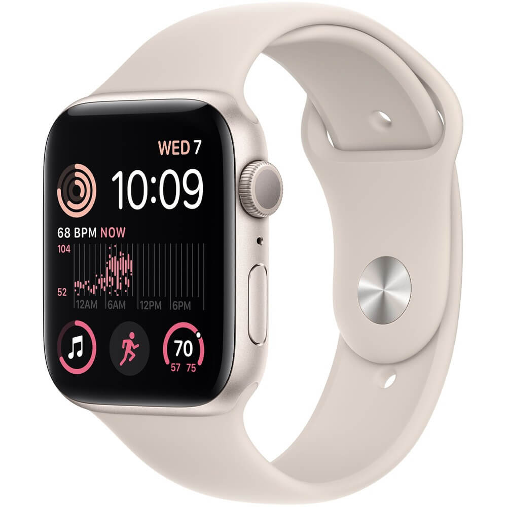 Смарт-часы Apple Watch SE 44 мм 2022 сияющая звезда, спортивный ремешок