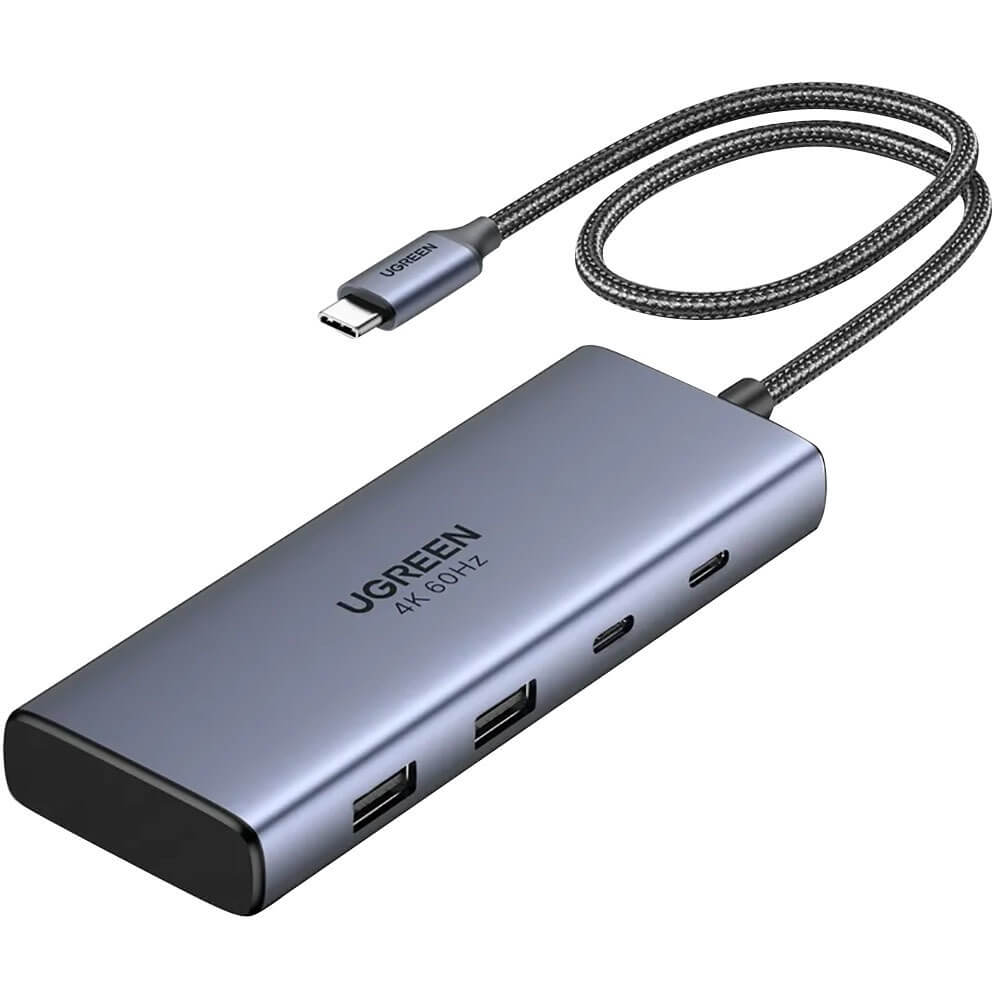 USB-разветвитель Ugreen 4-in-1 Port Converter, серый (45379)
