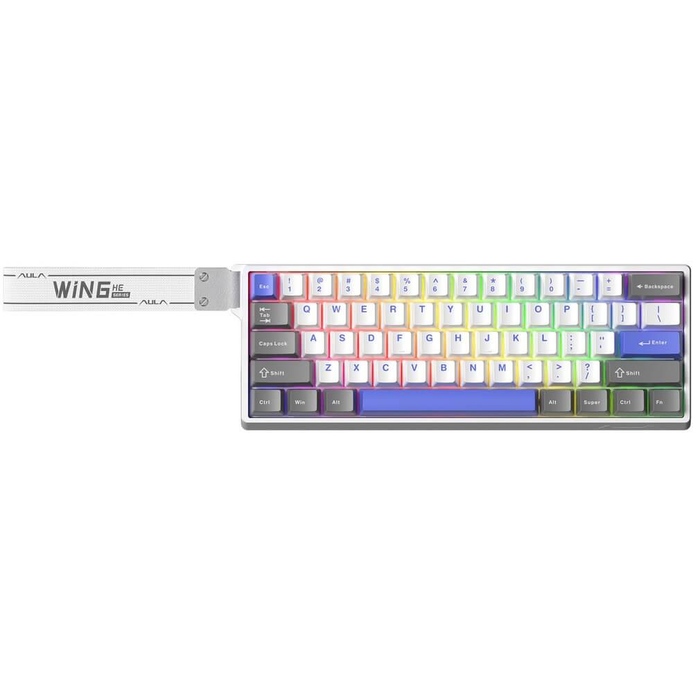 Клавиатура AULA WIN60HE MAX Edition Grey-White-Blue Wing Chun Magnetic Switches