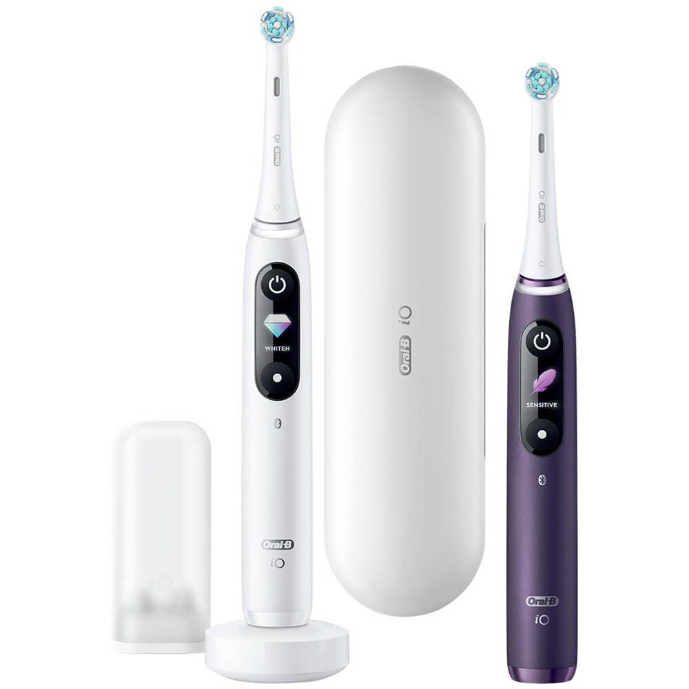 Электрическая зубная щетка Braun Oral-B iO8 Duo White/Violet, цвет фиолетовый Oral-B iO8 Duo White/Violet - фото 1