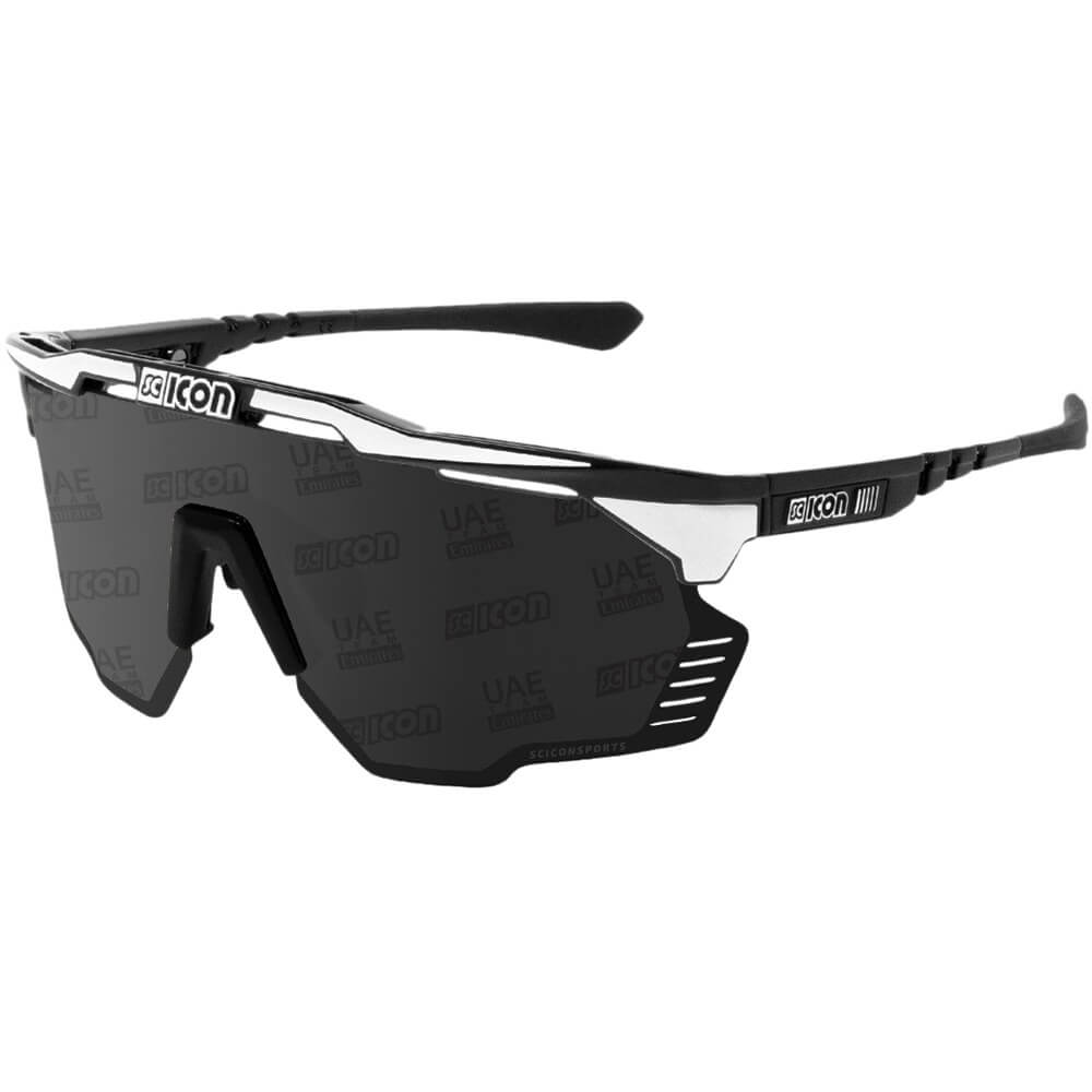 Спортивные очки Scicon Aeroshade kunken Black Gloss White Bolt /Monogram UAE Multimirror Silver