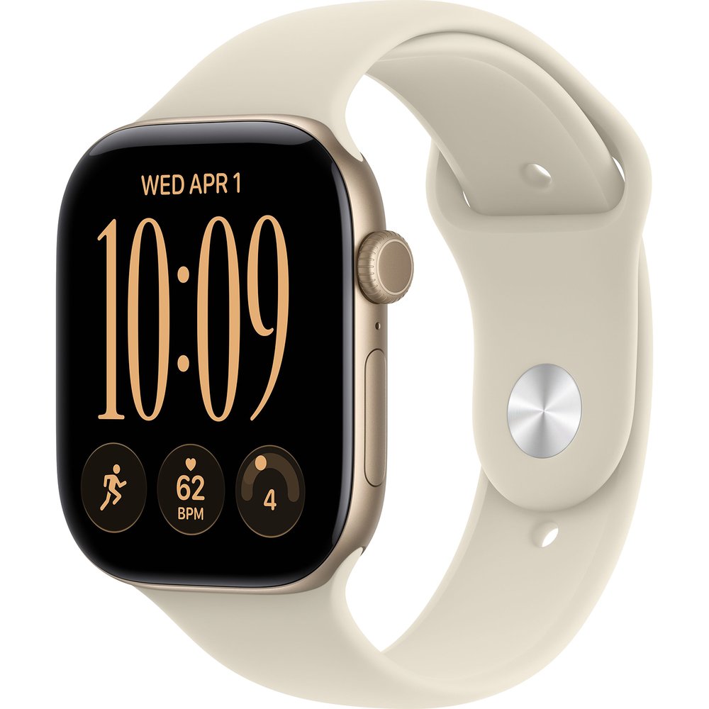 Смарт-часы Apple Watch Series 12 Aluminium 46 мм светлое золото S/M, спортивный ремешок песочный