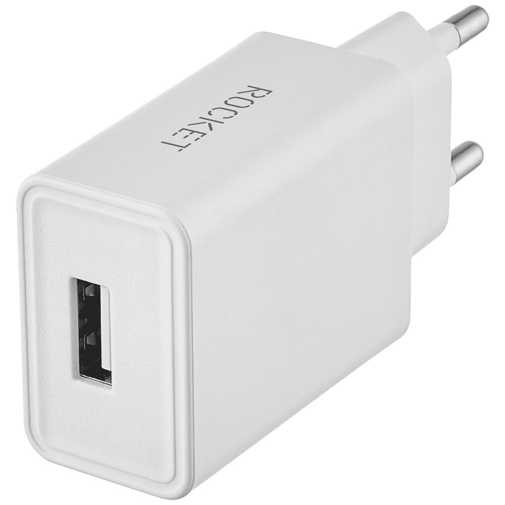 Зарядное устройство Rocket 10.5W Base Combo (USB) + кабель microUSB, белый