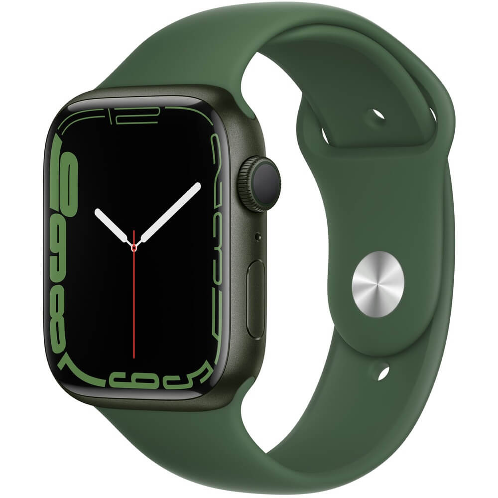 Смарт-часы Apple Watch Series 7 45 мм зелёный, спортивный ремешок от Технопарк