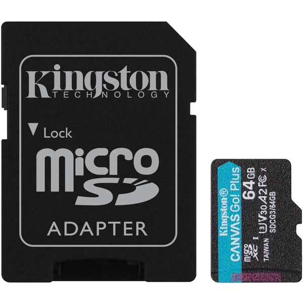 Карта памяти Kingston Canvas Go Plus 64GB (SDCG3/64GB) Canvas Go Plus 64GB (SDCG3/64GB) - фото 1