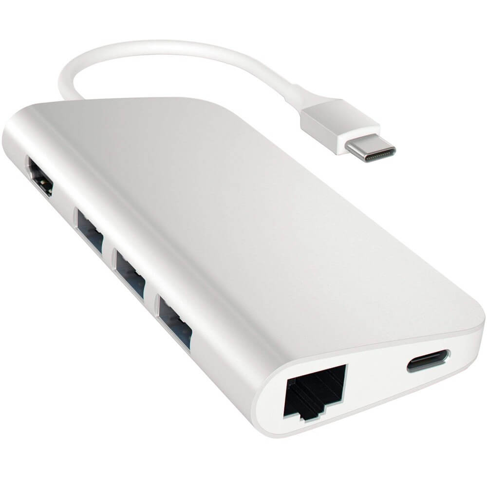 USB разветвитель Satechi Aluminum Multi-Port Adapter 4K with Ethernet Silver