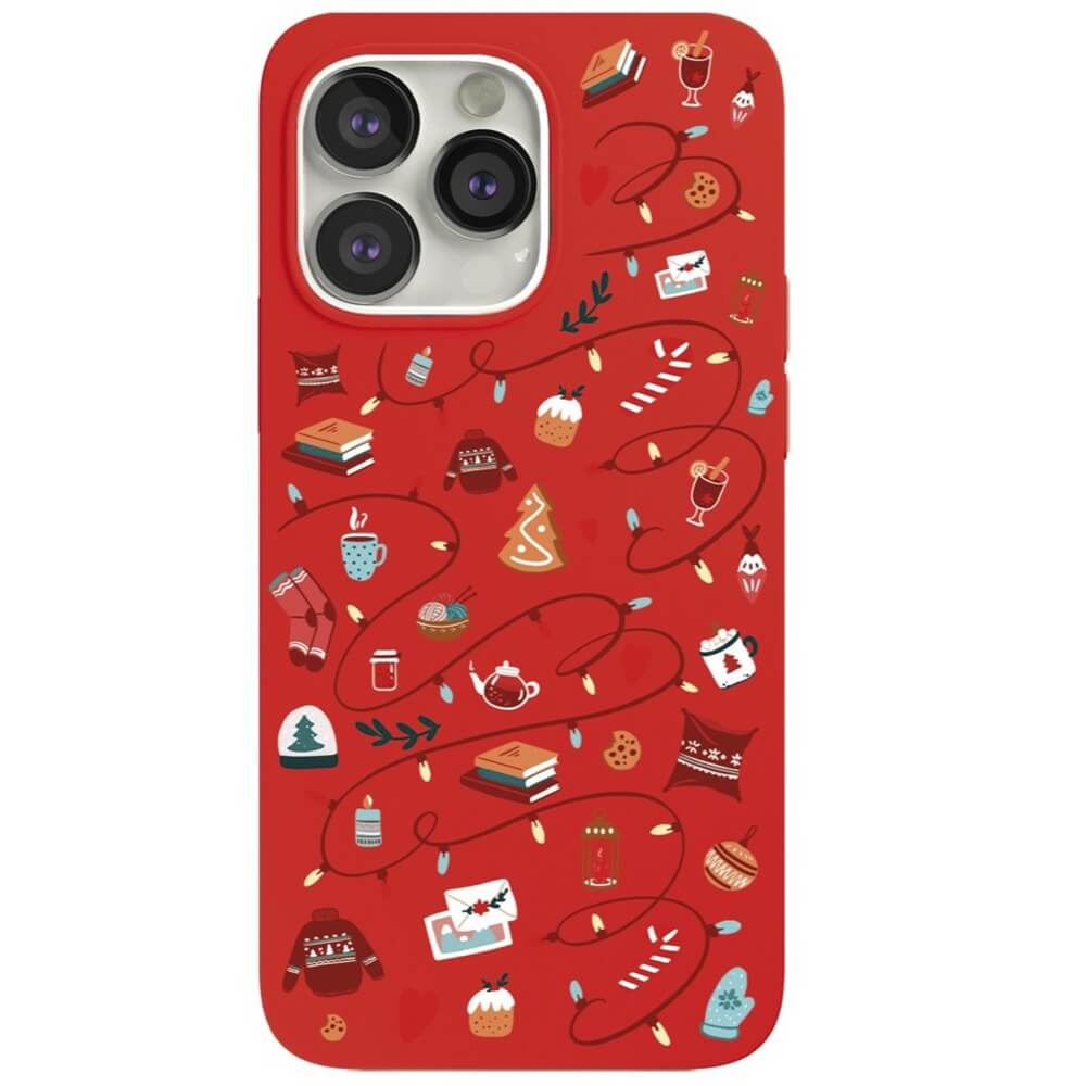 Чехол VLP Art Collection Winter для iPhone 13 Pro, красный
