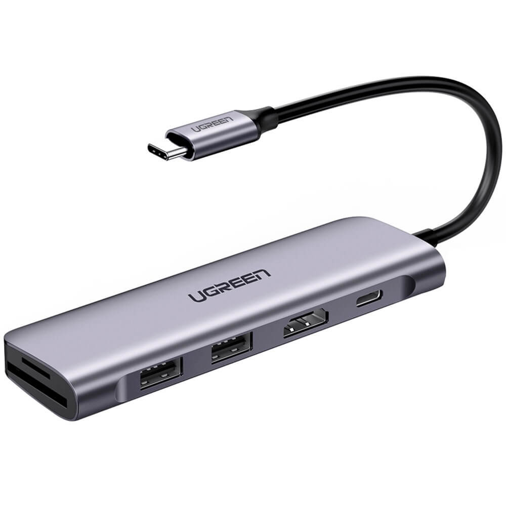 USB разветвитель Ugreen Hub 5 In 1 USB-C, серый (70411)