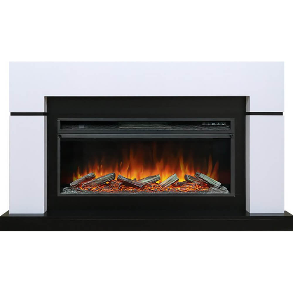 Камин Royal Flame Lindos (Белый с чёрным) + Vision 42 LOG LED